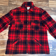 Load image into Gallery viewer, L - Vintage 1960s Melton Buffalo Plaid Wool Flannel Jacket