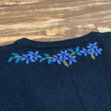Load image into Gallery viewer, Women’s L - Vintage LL Bean Wool Flower Cardigan Sweater Vest