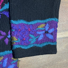 Load image into Gallery viewer, Women’s L - Vintage LL Bean Wool Flower Cardigan Sweater Vest