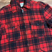 Load image into Gallery viewer, L - Vintage 1960s Melton Buffalo Plaid Wool Flannel Jacket