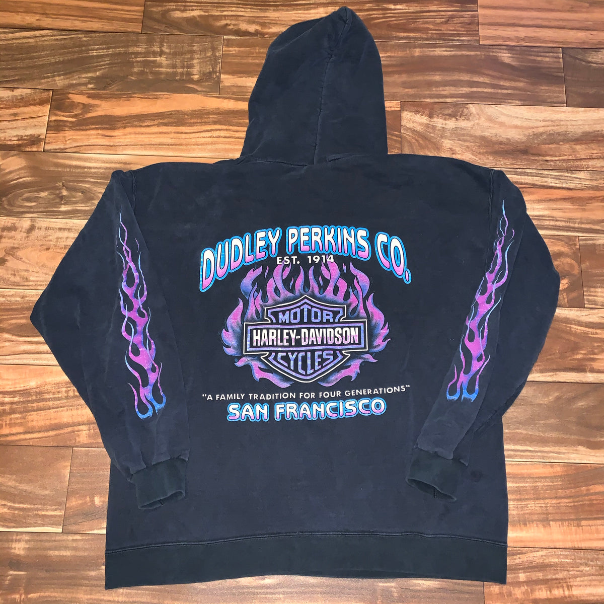 L - Vintage Harley Davidson “Feel The Heat” Hoodie – Twisted Thrift