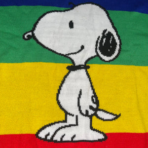 M - Snoopy Rainbow Striped Crewneck