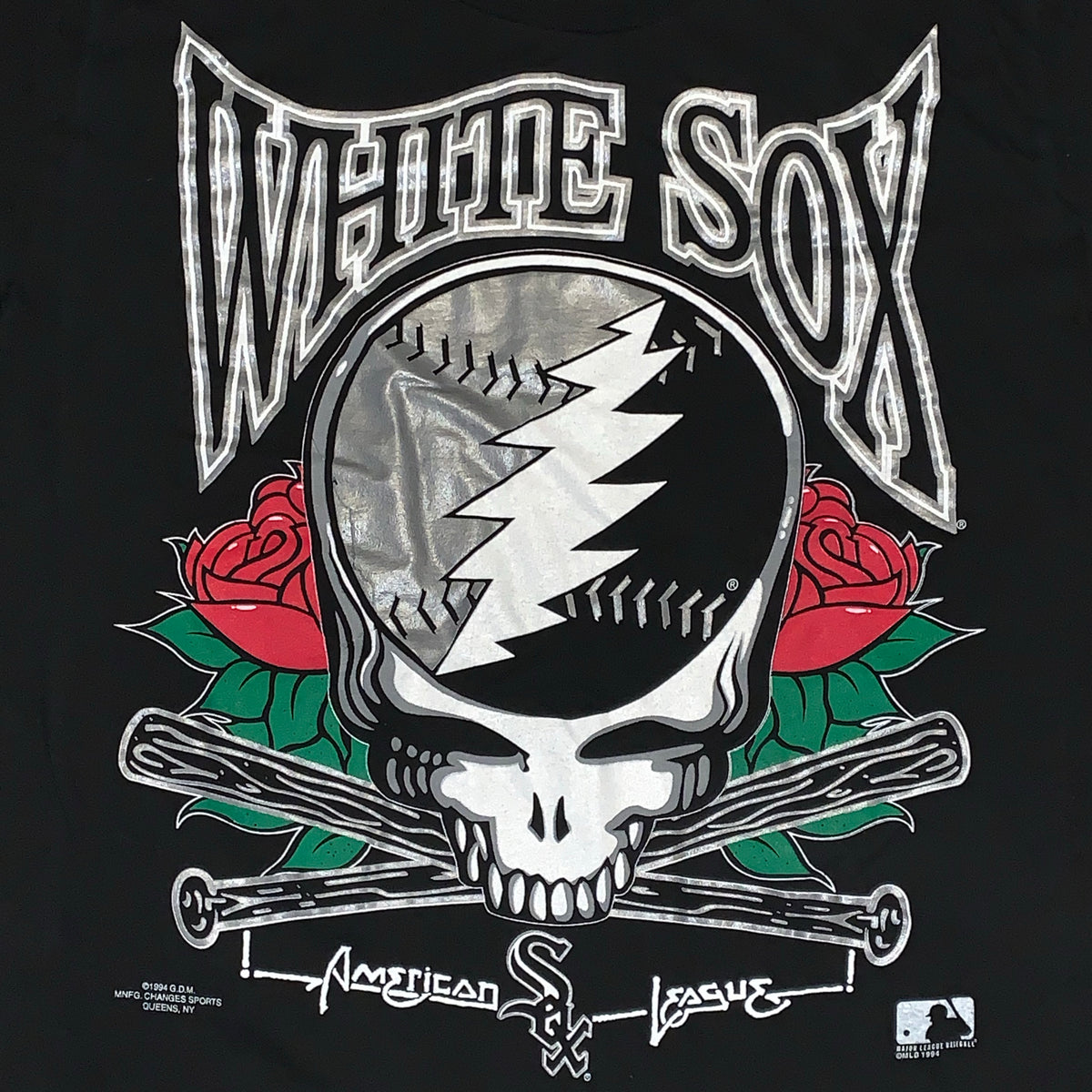 Grateful Dead Vintage Shirt Chicago White Sox 1994 Black Single Stitched  Size L