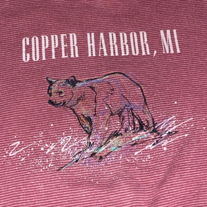 Women’s L/XL - Vintage Copper Harbor Michigan Embroidered Crewneck
