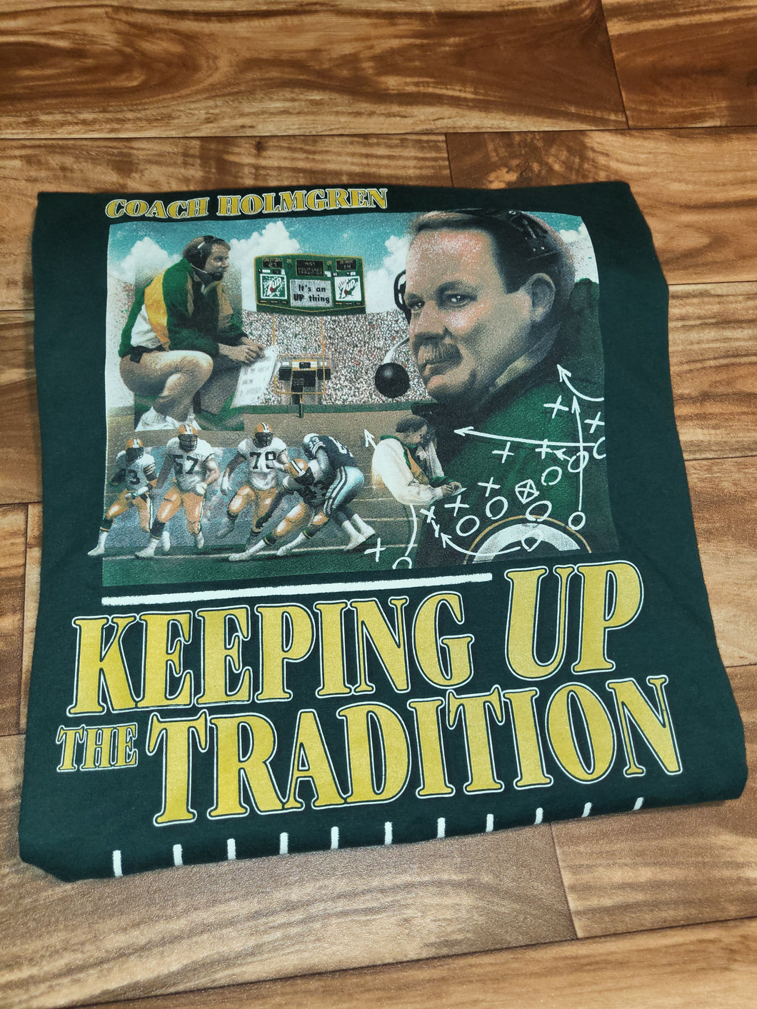 XL - Vintage Green Bay Packers 1990s Mike Holmgren Coach 7up Promo Shirt