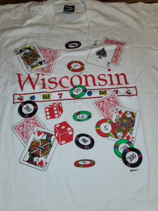 XL - Vintage 1993 Gambling Slot Machine Cards Wisconsin Casino Shirt