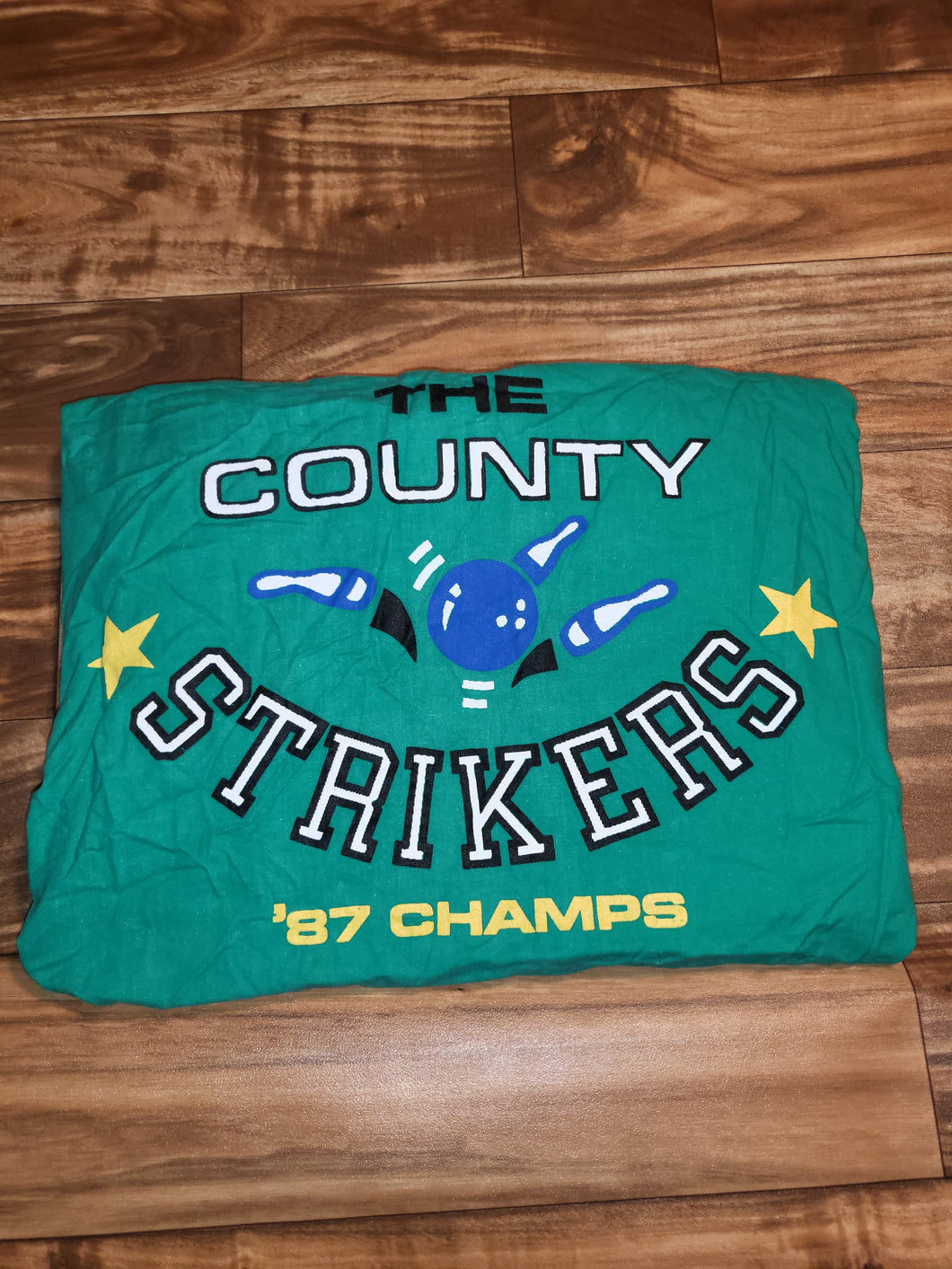 XL - Vintage Rare 1987 The County Strikers Champions Everlast Bowling Jersey