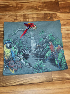 L - Vintage 1990s Rainforest Cafe Wrap Around Parrot Bird Nature Shirt