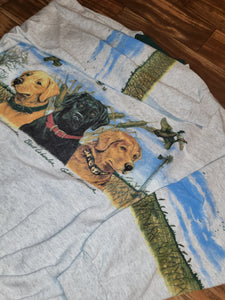 L - Vintage Rare Nature Dog Lab Retriever Wrap Around Sweatshirt