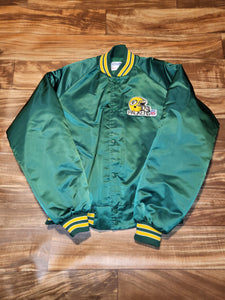 L - Vintage Rare Green Bay Packers NFL Chalk Line Satin Spellout Jacket
