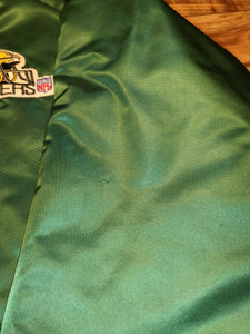 L - Vintage Rare Green Bay Packers NFL Chalk Line Satin Spellout Jacket