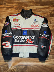 XXL - Vintage Rare Dale Earnhardt Nascar Goodwrench Service Plus Leather Jeff Hamilton Jacket