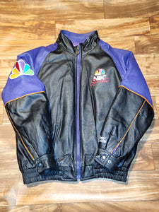 XL - Vintage NBC Sports 1990s Leather Pro Player Jacket