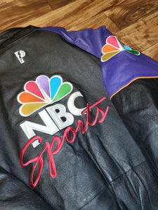 XL - Vintage NBC Sports 1990s Leather Pro Player Jacket