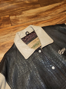 M - Vintage Rare GUESS Leather Wool Jacket