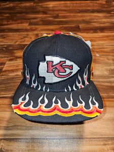 NEW Vintage Rare Kansas City Chiefs NFL Sports Walt 3 Flame Hat