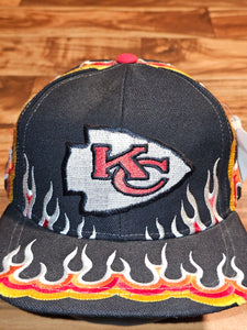 NEW Vintage Rare Kansas City Chiefs NFL Sports Walt 3 Flame Hat