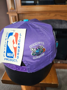 Vintage Rare Charolette Hornets Bootleg NBA Big Logo Sports Hat