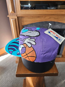 Vintage Rare Charolette Hornets Bootleg NBA Big Logo Sports Hat