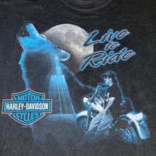 Load image into Gallery viewer, Vintage Harley Davidson Live To Ride Wolf Eagle Shirt