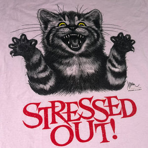 M - Vintage Stressed Out Cat Shirt