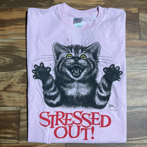 M - Vintage Stressed Out Cat Shirt