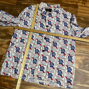 L - Vintage 1970s PBR Pabst Blue Ribbon Button Shirt