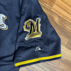 Size 54 - Prince Fielder Milwaukee Brewers Majestic Stitched Jersey