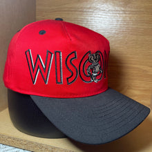 Load image into Gallery viewer, Vintage Wisconsin Badgers Spellout Snapback Hat