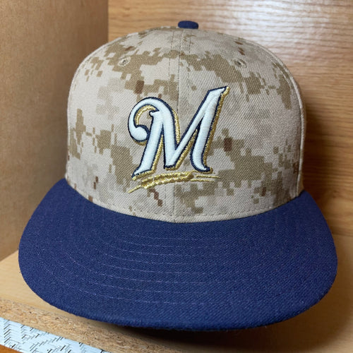 Size 6 7/8 - Milwaukee Brewers Camo Fitted Hat