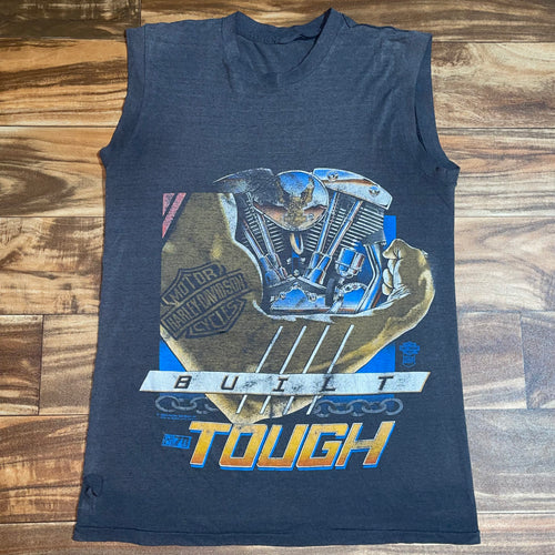 M - Vintage 1990 Harley Davidson Built Tough Tank Top Shirt