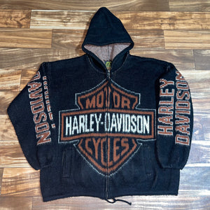 L/XL - Vintage Harley Davidson Alpaca Wool Hoodie