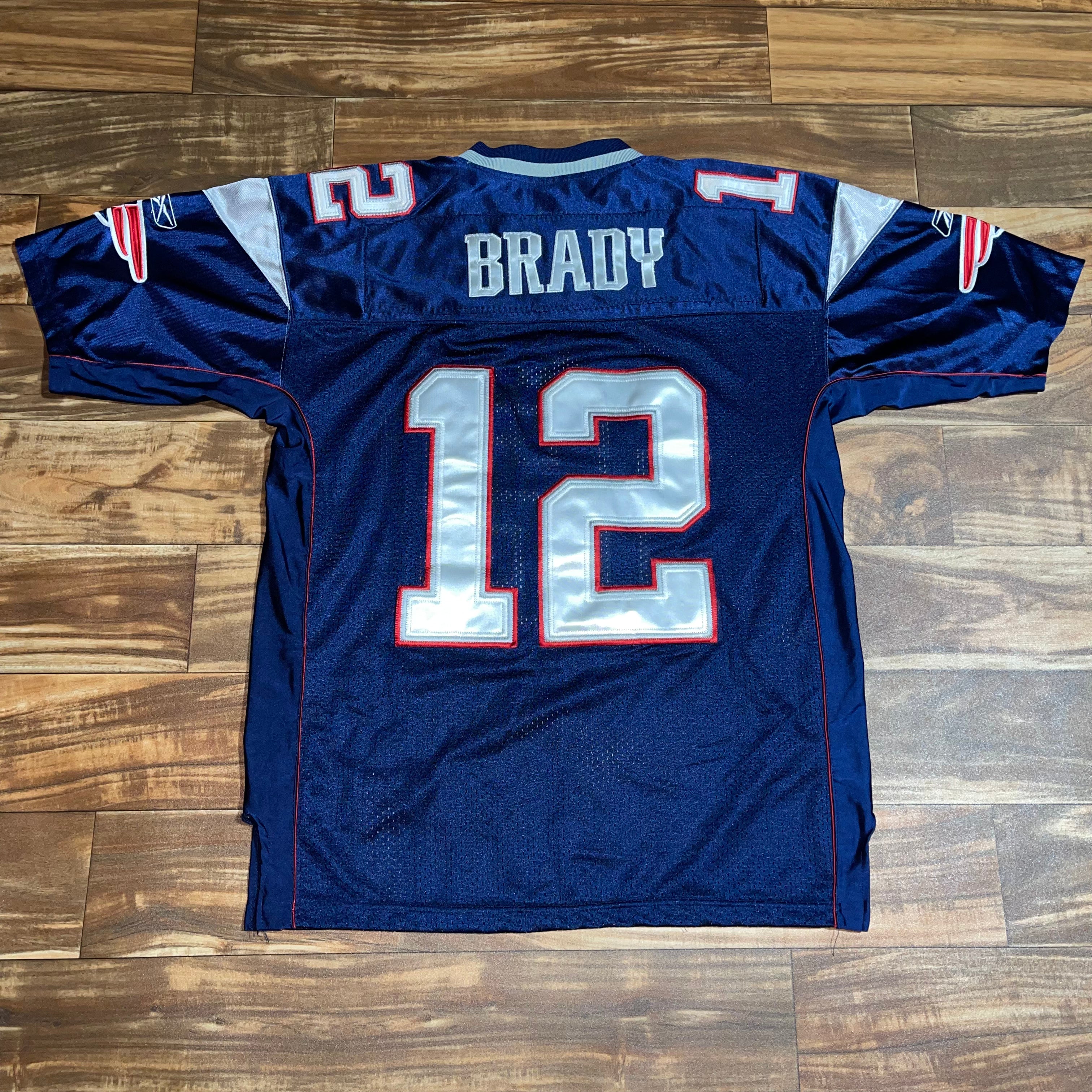 Reebok NFL New England Patriots Jersey 12 Brady in Blue Size XL