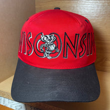 Load image into Gallery viewer, Vintage Wisconsin Badgers Spellout Snapback Hat