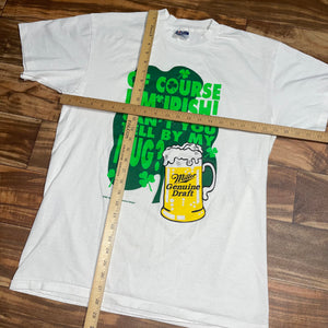 L - Vintage 1991 Miller Beer Irish Shirt