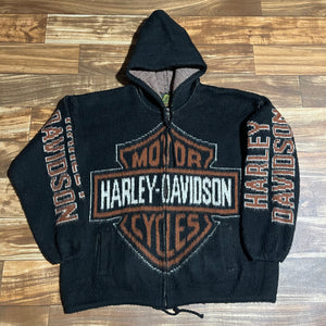 L/XL - Vintage Harley Davidson Alpaca Wool Hoodie