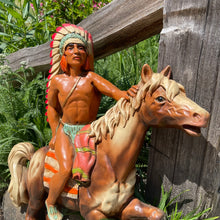 Load image into Gallery viewer, Vintage 1962 Universal Statuary Corp Chicago Native American Indian Chief Horse Statue