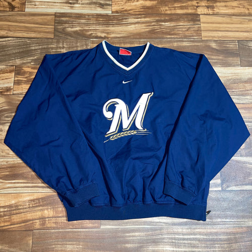 XL - Vintage Milwaukee Brewers Nike Center Swoosh Windbreaker