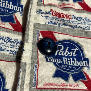 L - Vintage 1970s PBR Pabst Blue Ribbon Button Shirt