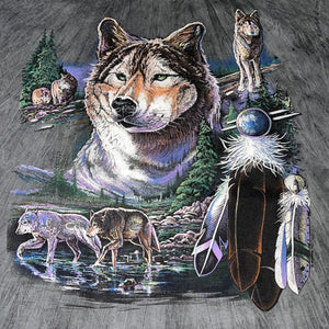 L - Vintage Wolf Nature Shirt