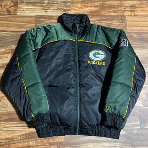 M - Vintage Green Bay Packers Pro Player Puffer Jacket