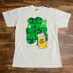 L - Vintage 1991 Miller Beer Irish Shirt