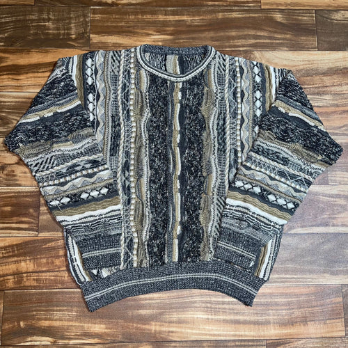 XL - Vintage Coogi Style Knit 3D Textured Sweater