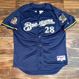 Size 54 - Prince Fielder Milwaukee Brewers Majestic Stitched Jersey