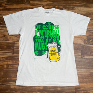 L - Vintage 1991 Miller Beer Irish Shirt