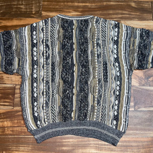 XL - Vintage Coogi Style Knit 3D Textured Sweater