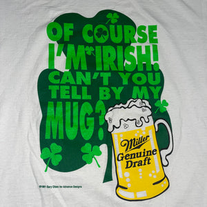 L - Vintage 1991 Miller Beer Irish Shirt