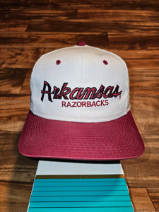 Vintage Rare Arkansas Razorbacks NCAA College Sports Script Hat