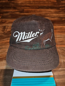 Vintage Miller Beer Corduroy Nature  Deer Buck Hat