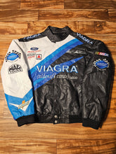 Load image into Gallery viewer, L - Vintage Nascar Mark Martin Viagra Leather Jacket